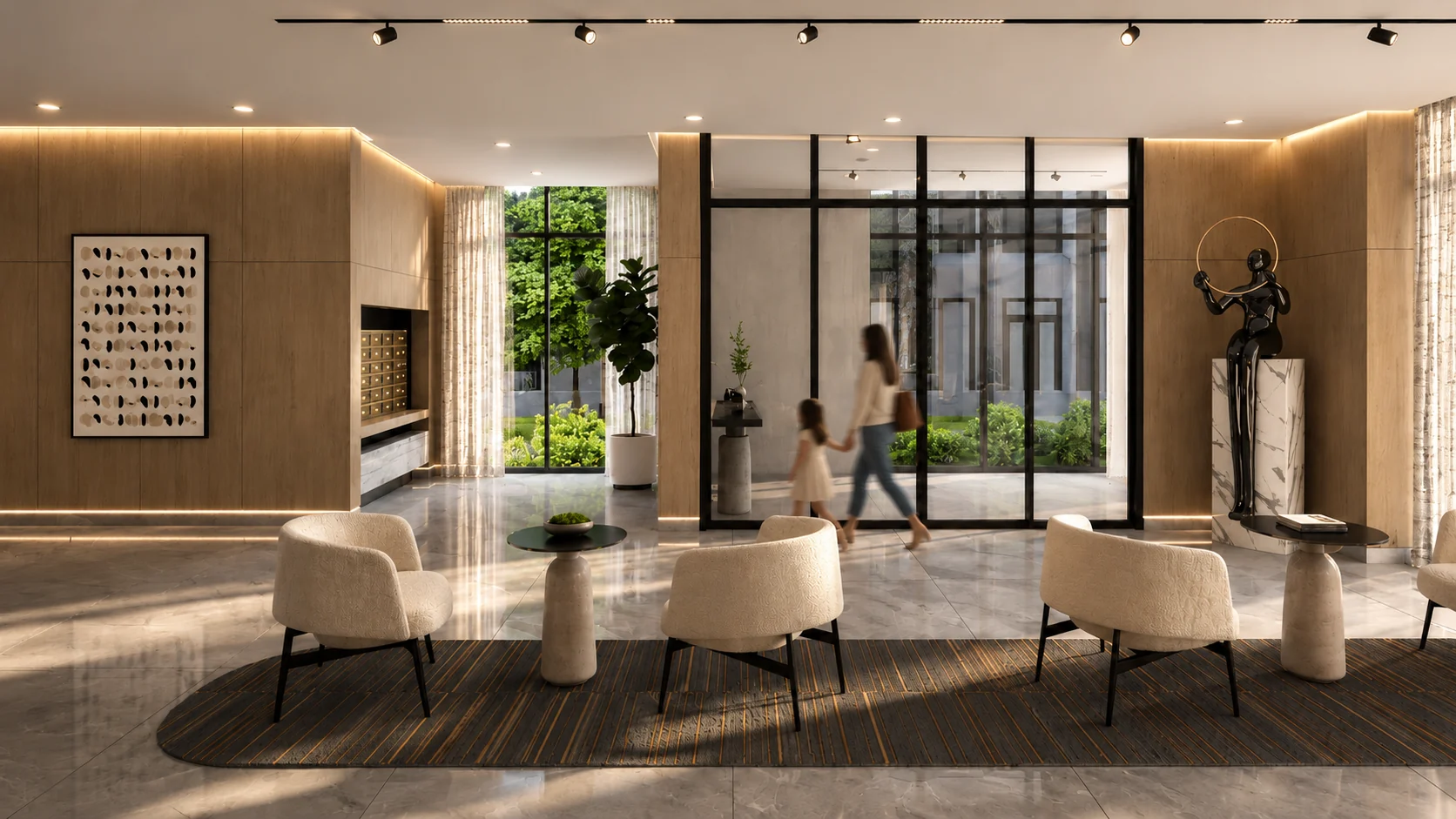 Garden lounge with floor-to-ceiling glazing